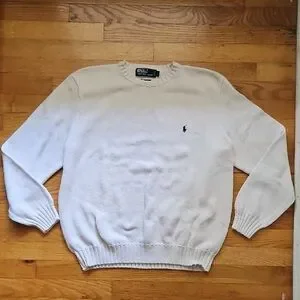 Polo by Ralph Lauren Men's Cream Crewneck Sweater